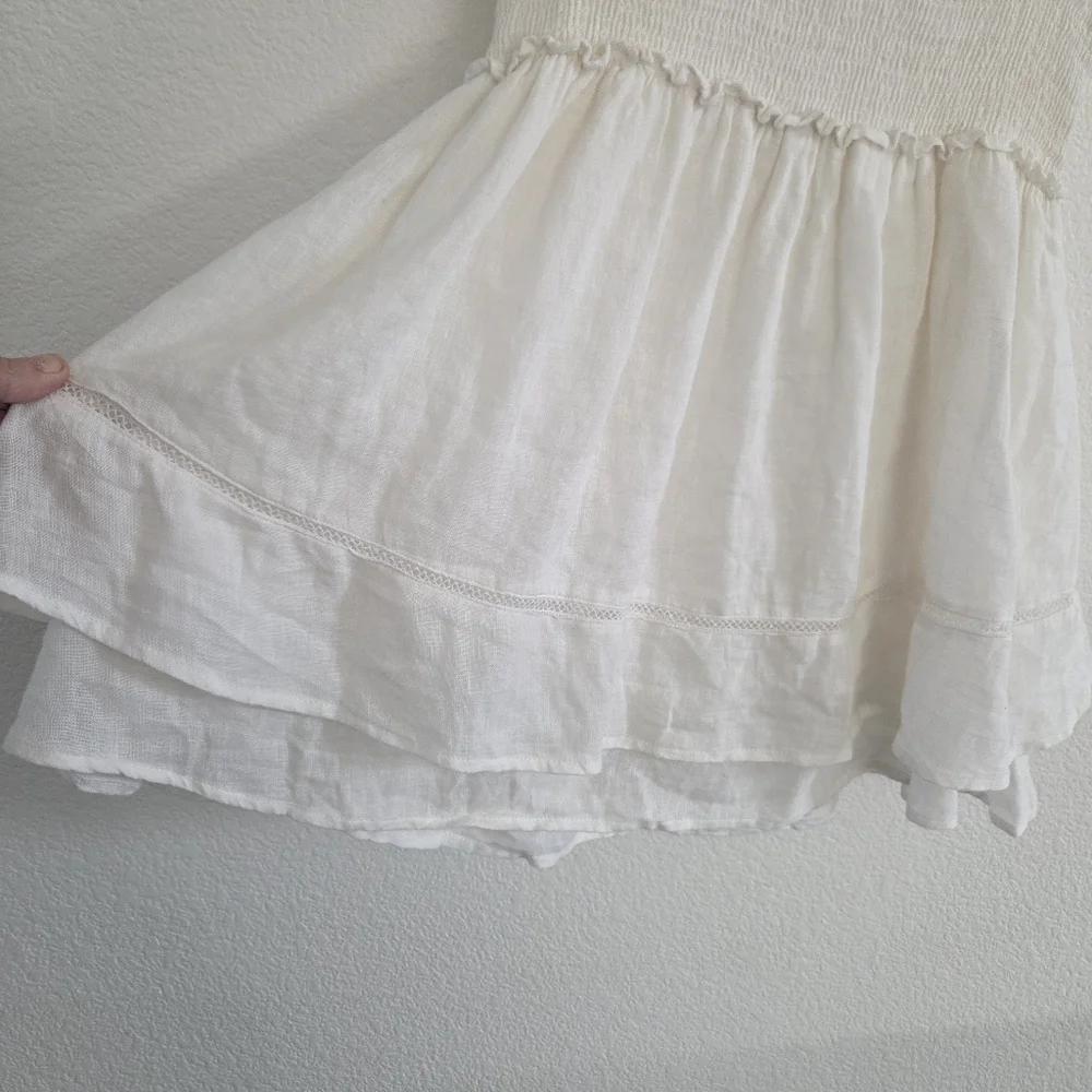 Rails Angelina White Lace Detail Dress Linen Rayon Womens Size Medium - Picture 5 of 12